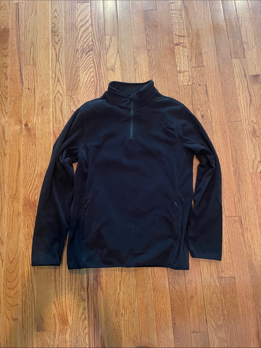 Men's Black Quarter-Zip Fleece Pullover